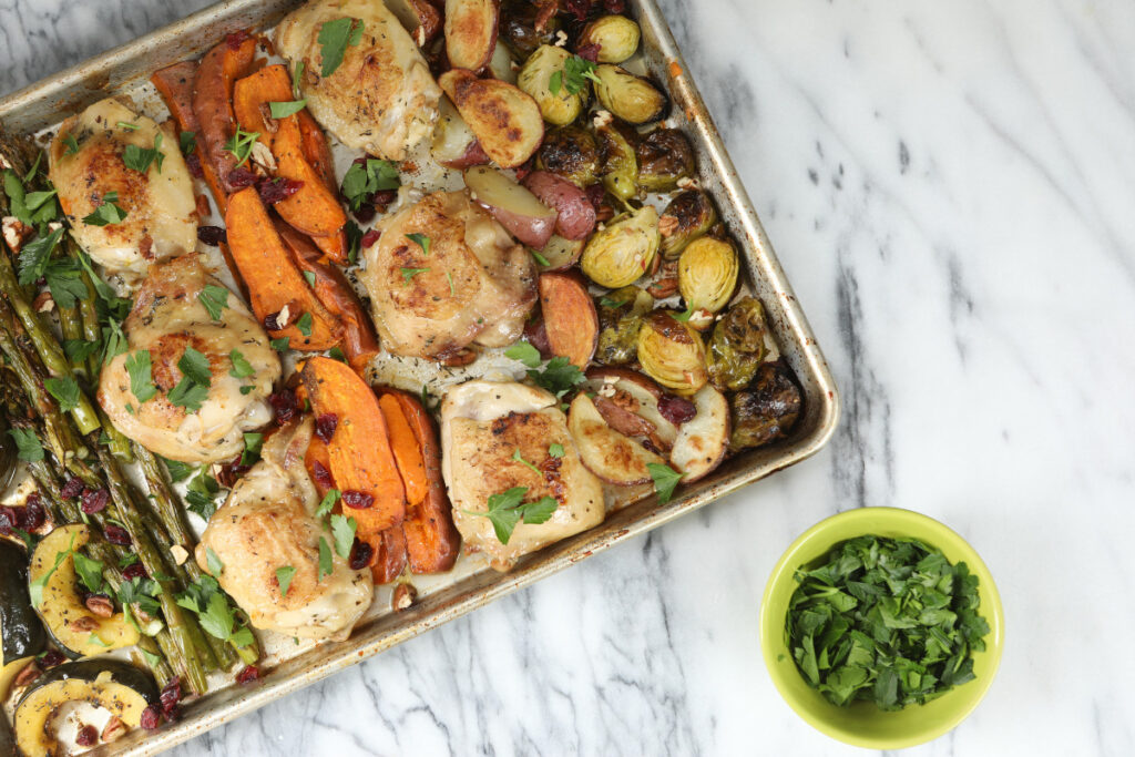 Sheet pan recipes are an excellent way to easily make healthy meals! The options are endless.
