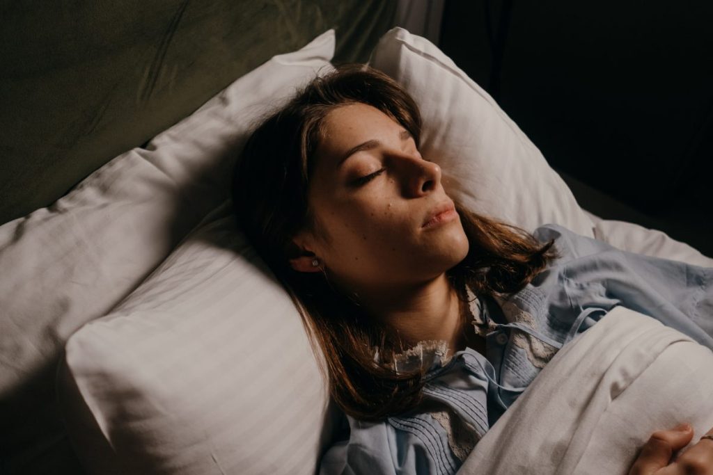 A woman sleeping soundly.